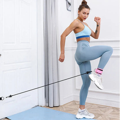 1 Pair Adjustable D-Ring Ankle Straps for Leg and Glute Workouts