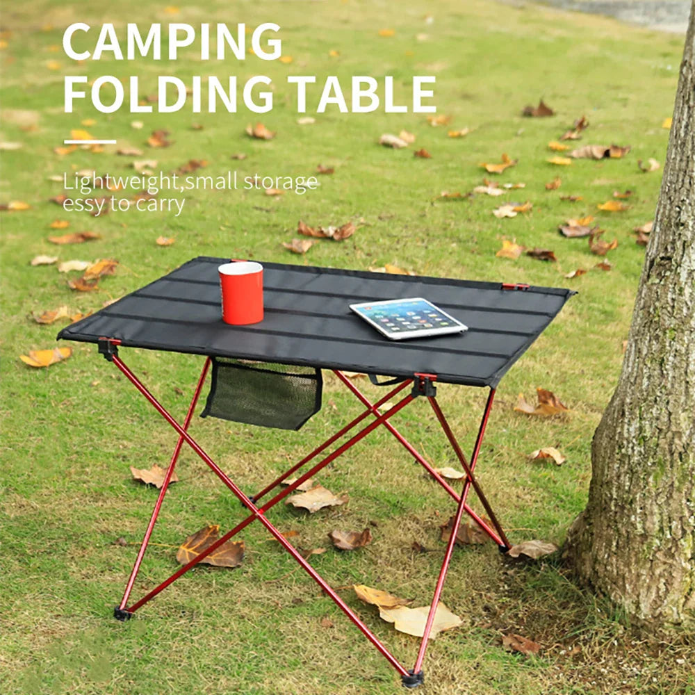 Portable Folding Table Alloy Desk Black