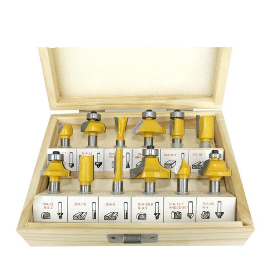 12pcs 8mm Router Bit Set Trimming Straight Milling Cutter
