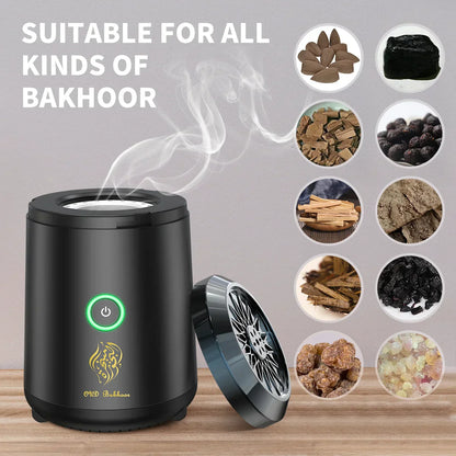 Portable Mini Incense Burner - Rechargeable USB Aroma Diffuser with Ceramic Chamber
