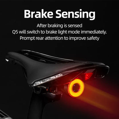 Smart LED Bike Taillight with Auto Brake Sensing and IPx6 Waterproof
