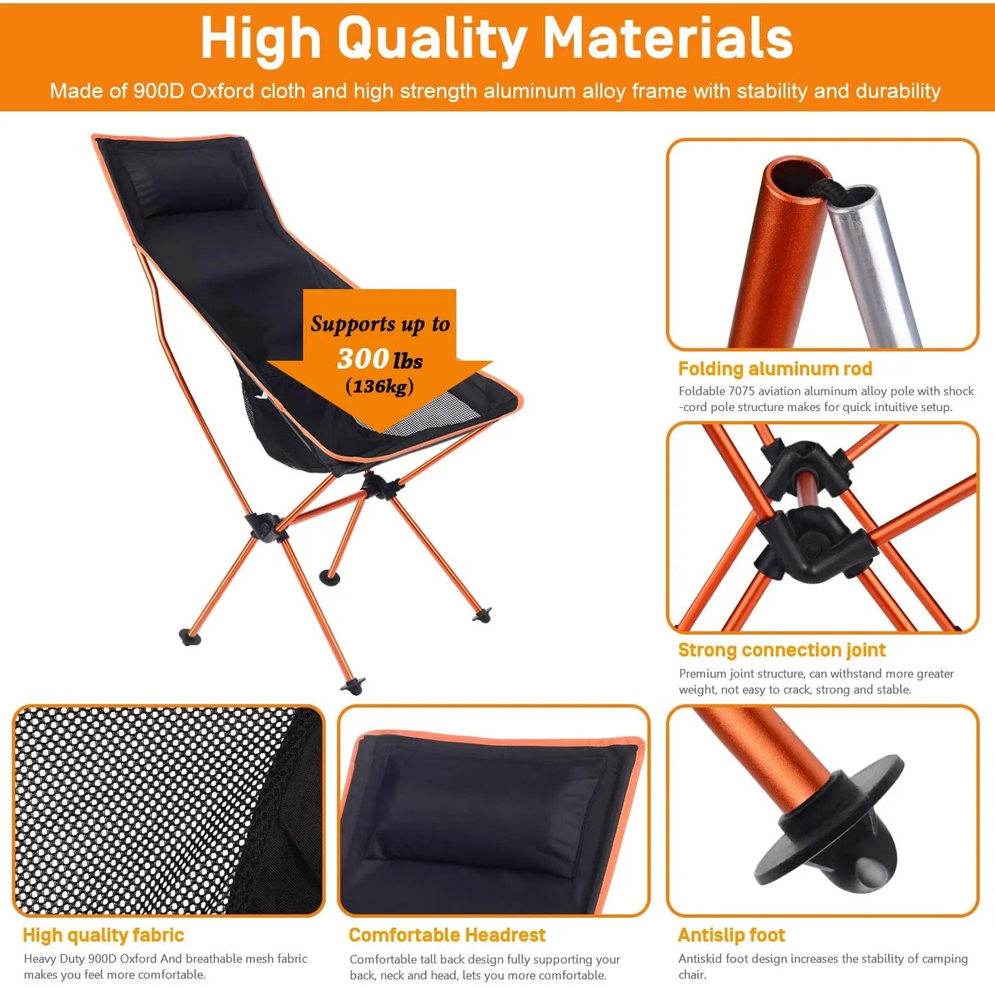 Portable Oxford Cloth Camping Chair