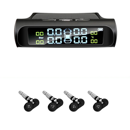 Solar Powered TPMS Wireless Tire Pressure Monitoring Black