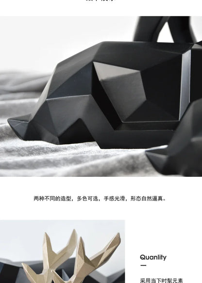 Nordic Elegance: White Resin Deer Statue for Chic Home Decor