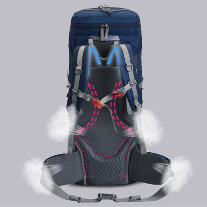 Waterproof Hiking Backpack Camping Rucksack Blue