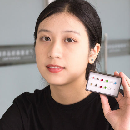 Earrings Set For Women Stainless Steel 6Pairs/Box Piercing 316L Valentines Day Hypoallerge Small brinco Child Gifts