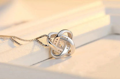 NNEOBA 925 Silver Four Leaf Clover Zircon Necklace