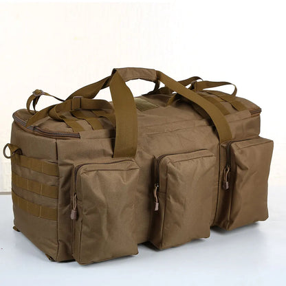 55L Tactical Duffel Backpack Travel Bag Khaki