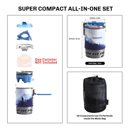 Camping Stove with Micro Regulator Valve Blue