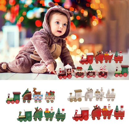 Rustic Wooden Train Christmas Ornament – Festive Merry Christmas Decoration