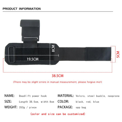 PowerLift Hook Grips with Wrist Wraps & Hand-Bar Straps