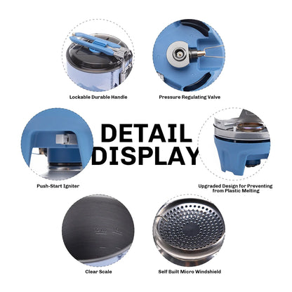 Camping Stove with Micro Regulator Valve Blue