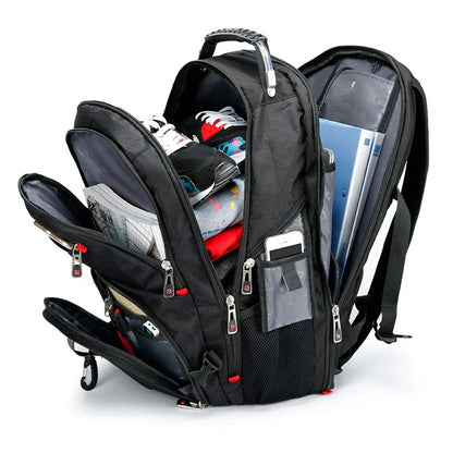 Swiss-Style Waterproof Laptop Backpack with USB Charge Port