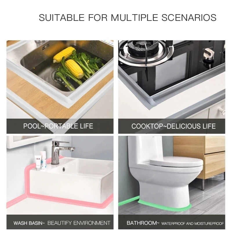 Bathroom Shower Sink Bath Sealing Strip Tape White