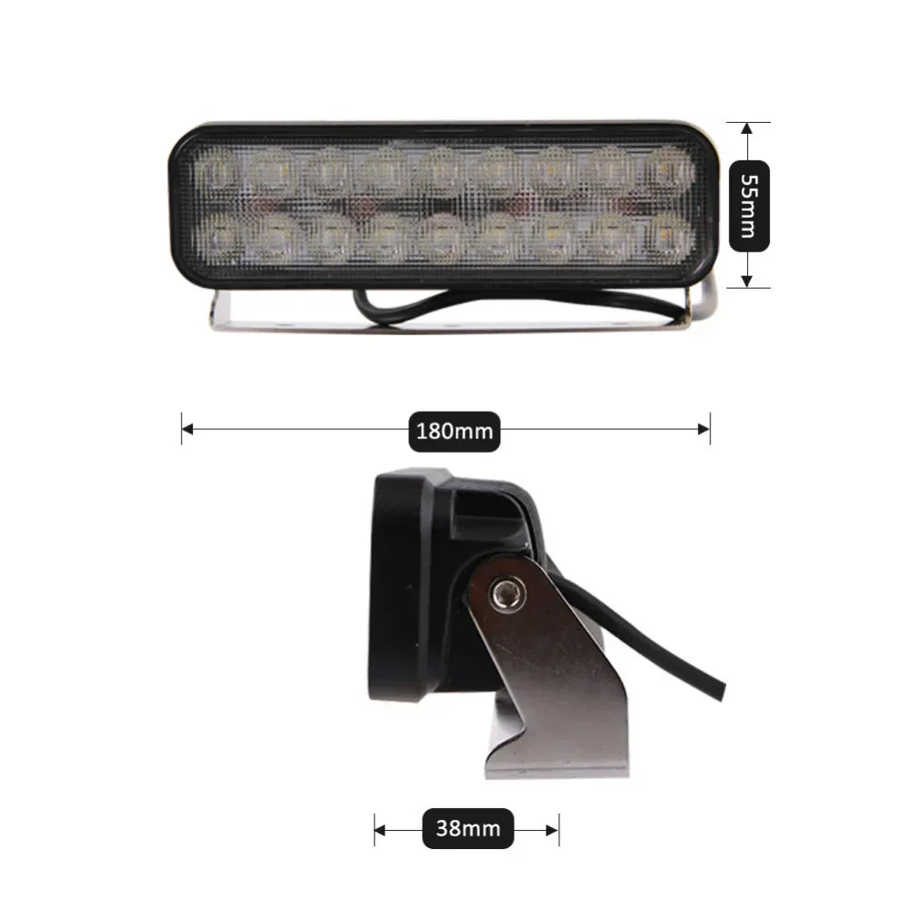7 Inch 18x3W LED Light Bar - Ultra Flood Lights