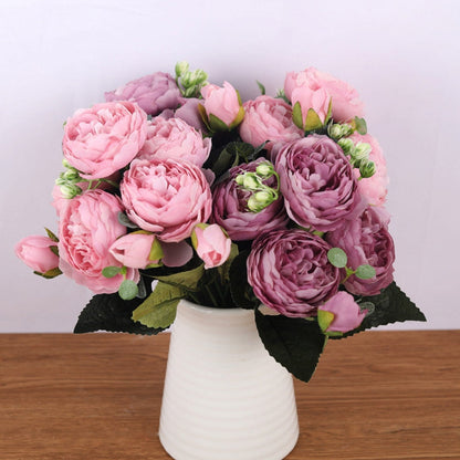 Silk Peony Rose Bouquet Artificial Flowers Decoration