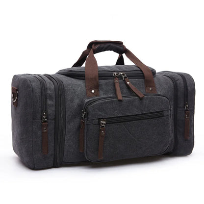 Canvas Travel Duffel Tote Bag Black