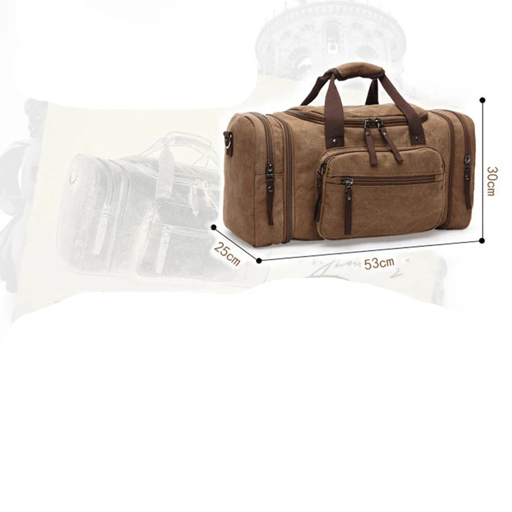 Canvas Travel Bag Carry-On Coffee Brown