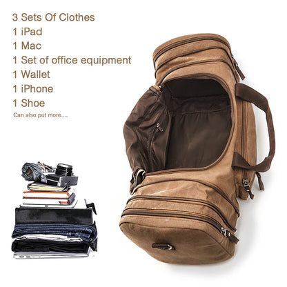 Canvas Travel Bag Carry-On Coffee Brown