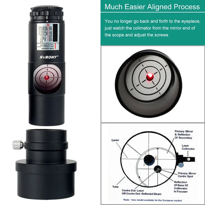 Red Laser Collimator for Newtonian And SCT Telescope Black