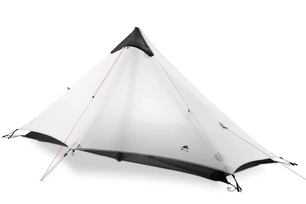 1-Person Rodless Camping Tent 3-Season Gray