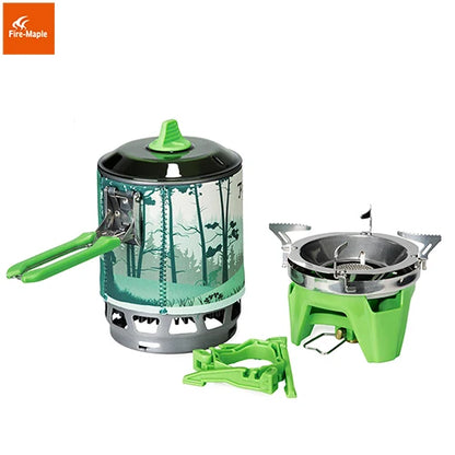Compact Camping Gas Burner Cooking System Green