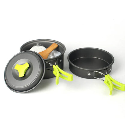 6-Piece Portable Camping Cookware Set Green