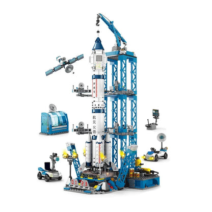 Space Manned Rocket Building Blocks with Astronaut Figure