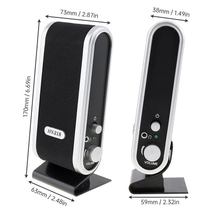 6W USB Wired Stereo Speakers for PC Laptop (White)