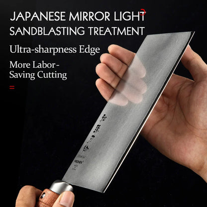 7-Inch Slicing Knife 3-Layer Composite Stainless Steel Blade Brown