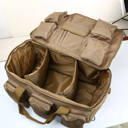55L Tactical Duffel Backpack Travel Bag Khaki