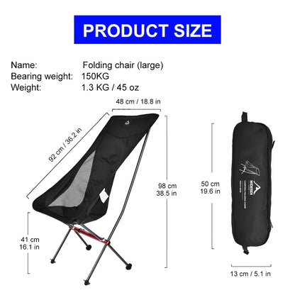 Folding Camping Chair - Beach Chaise Longue for Leisure and Picnic