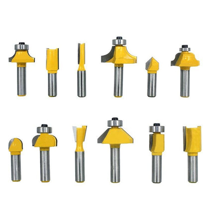 12pcs 8mm Router Bit Set Trimming Straight Milling Cutter