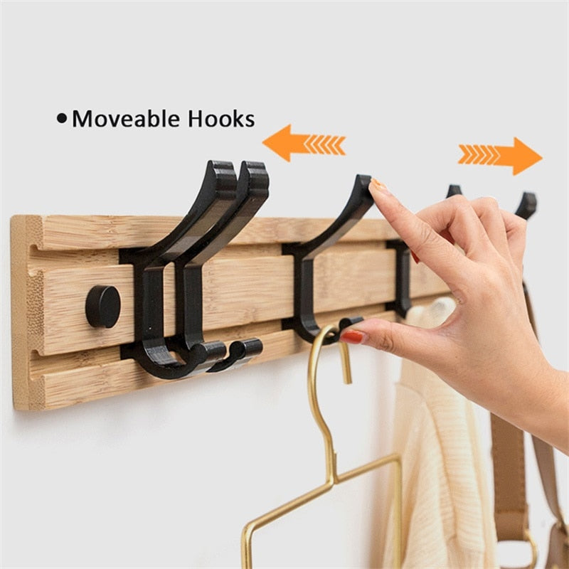 Fashion Style Bedroom Furniture Coat Rack Clothes Hanger Hooks Living Room Closet Bamboo Hat Racks Coat Hanger Wall Hook