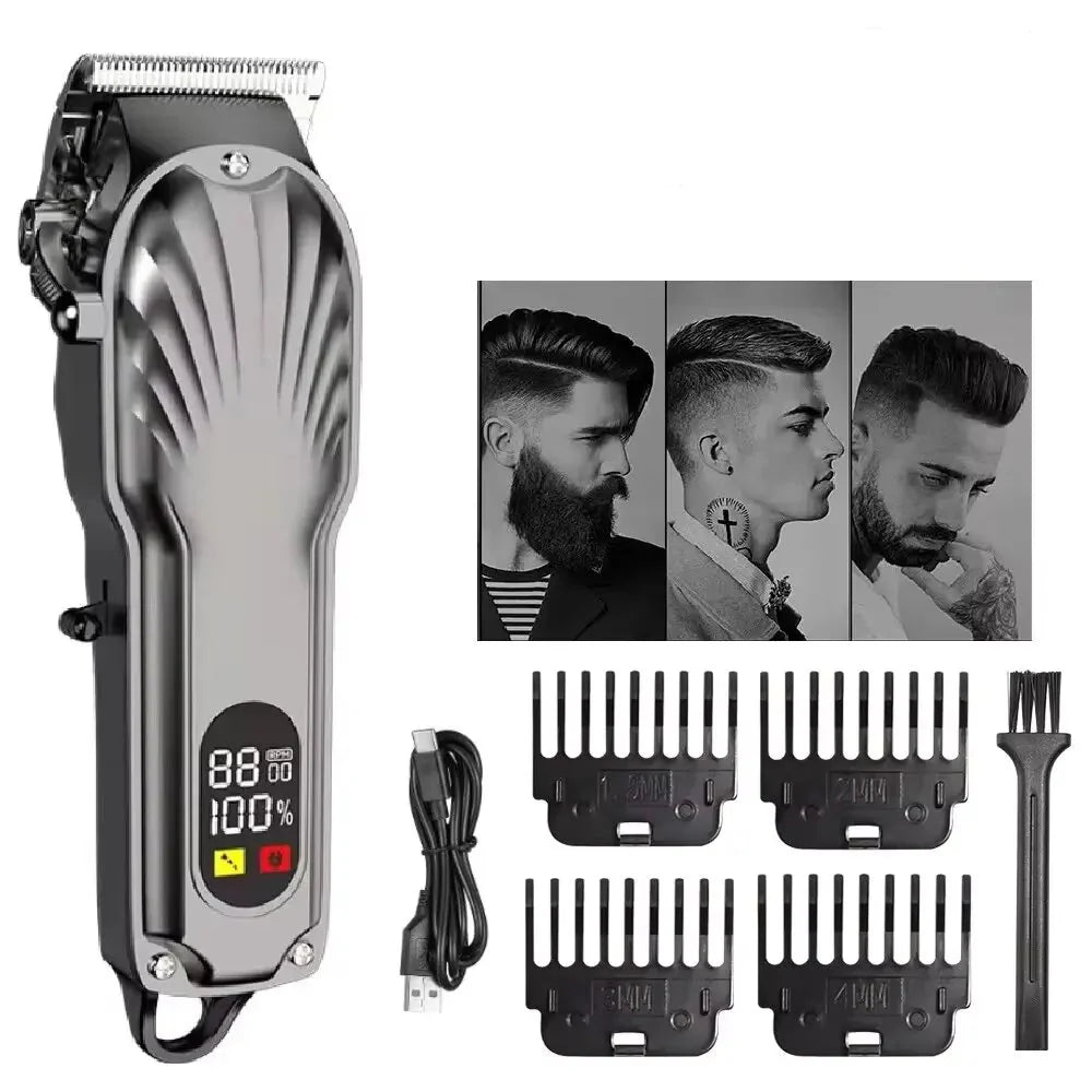 Hair Clipper And Beard Trimmer USB Cordless Tool for Men Black