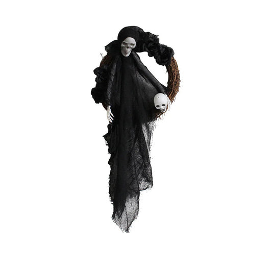 Handmade Halloween Skull Door Wreath