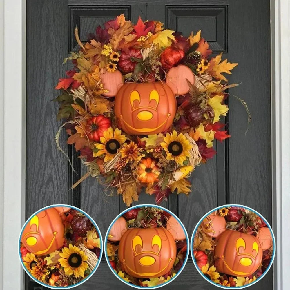 Halloween Pumpkin Mickey Wreath