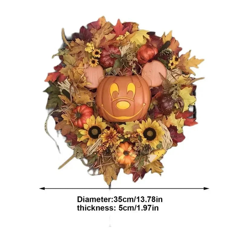 Halloween Pumpkin Mickey Wreath