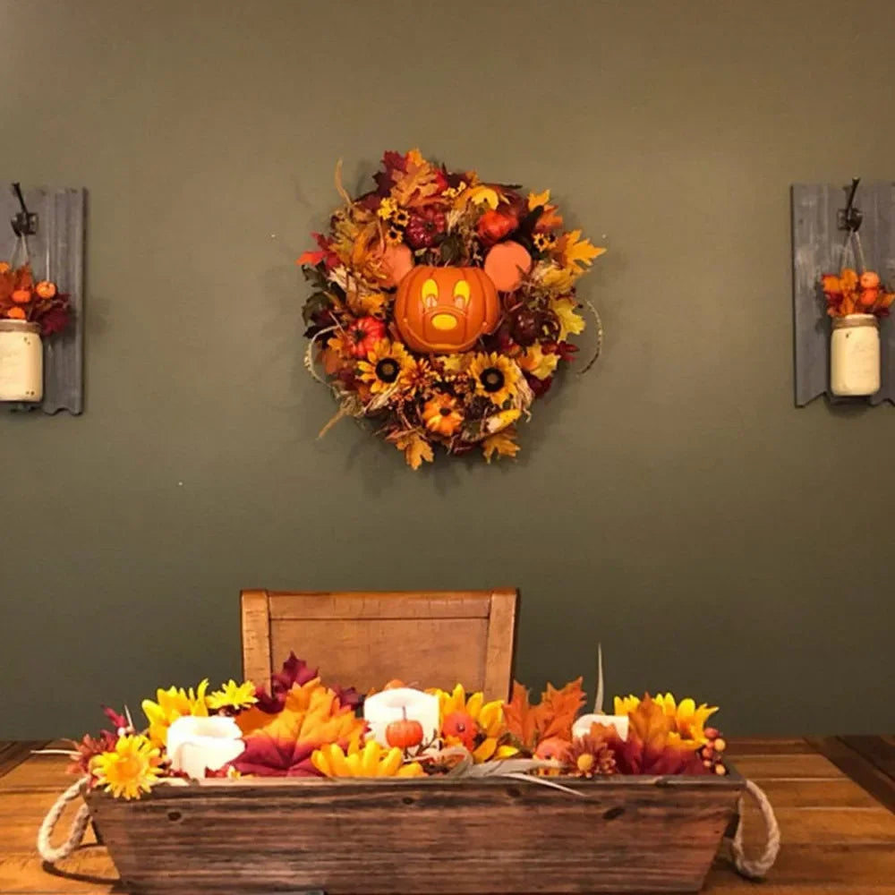 Halloween Pumpkin Mickey Wreath