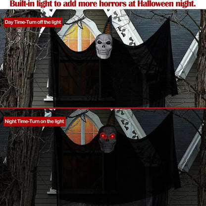 Halloween Hanging Skull Ghost with LED Sound