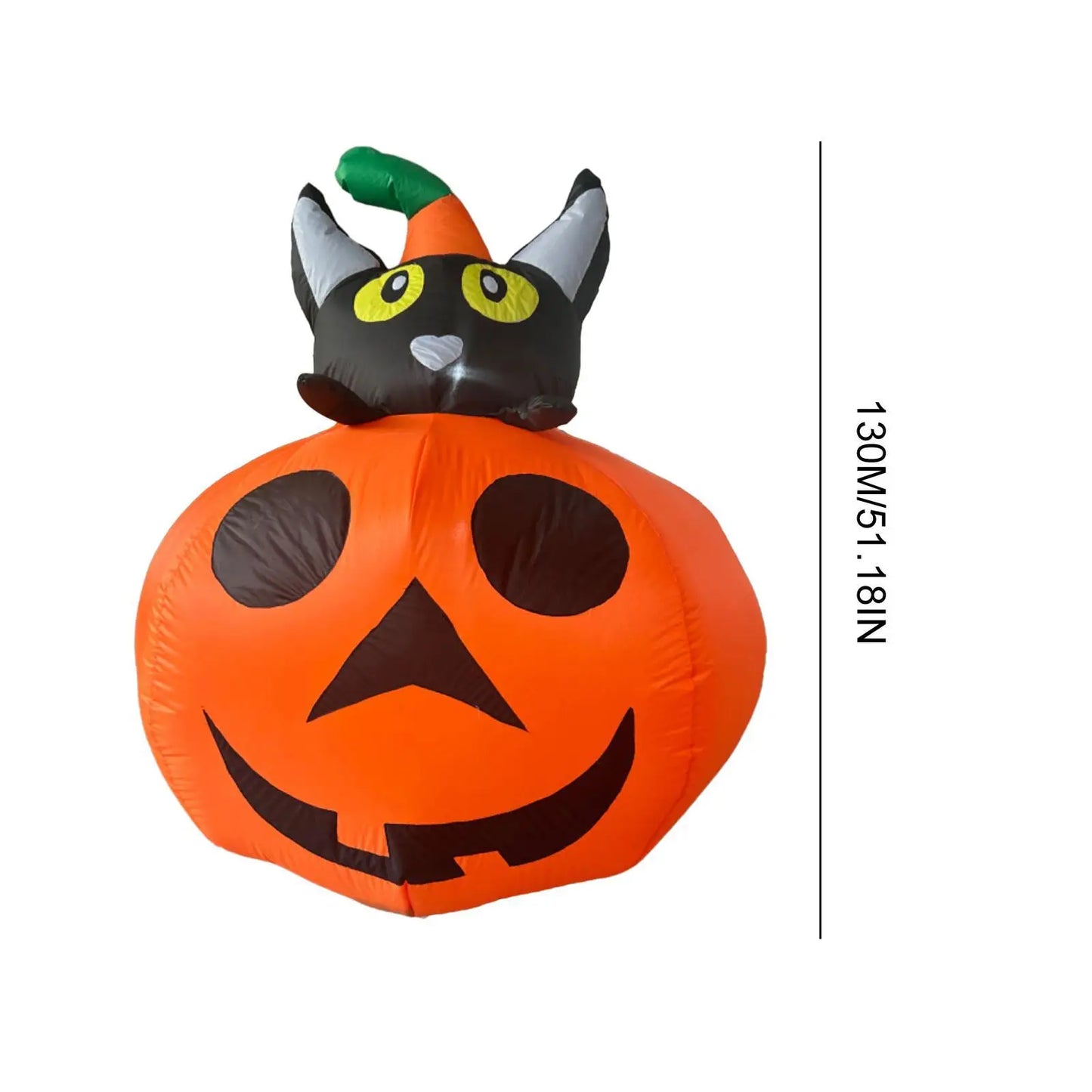 Halloween Inflatable Pumpkin Cat Outdoor LED Decoration