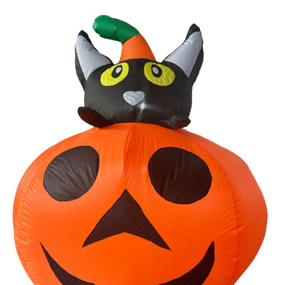 Halloween Inflatable Pumpkin Cat Outdoor LED Decoration