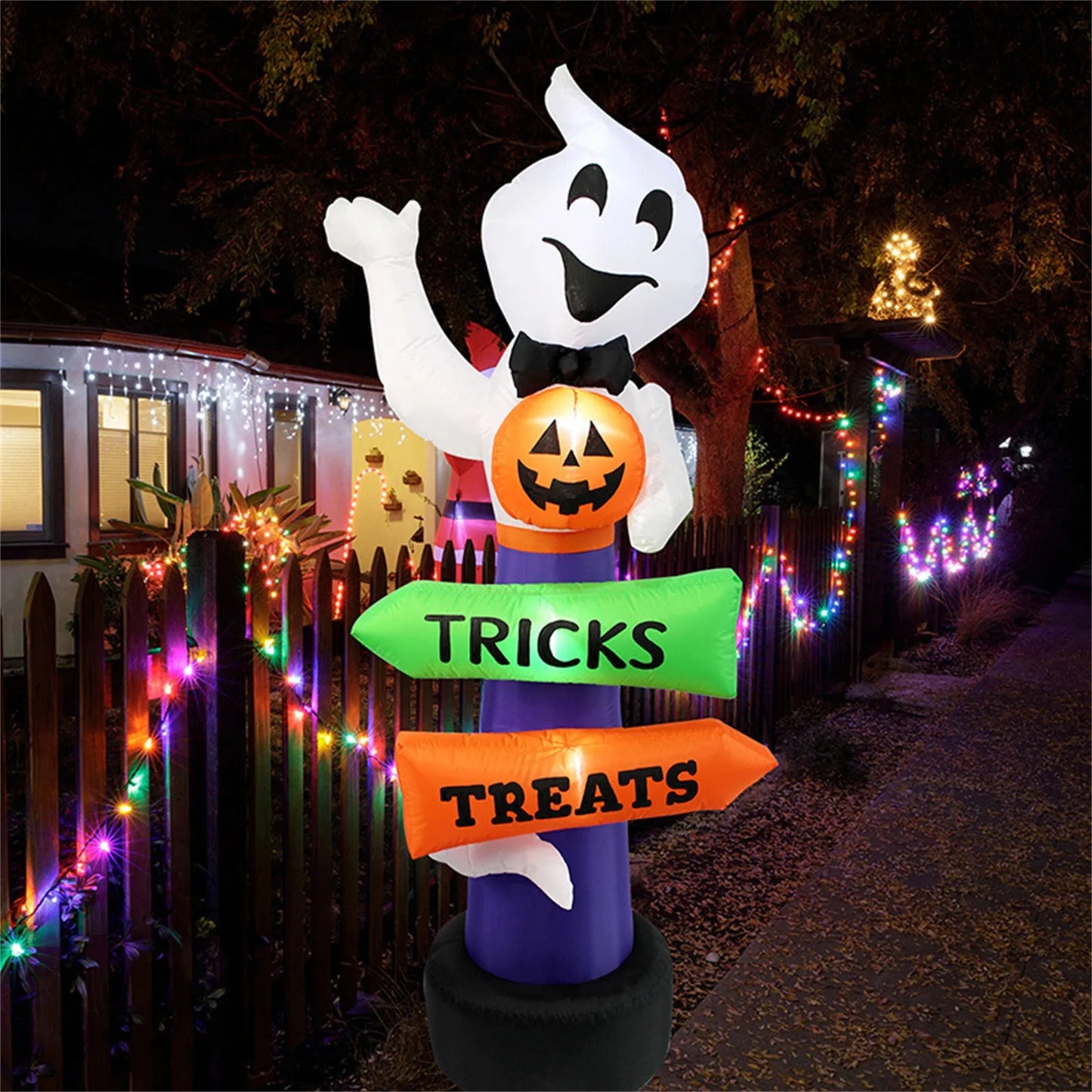 Halloween Inflatable Glowing Signpost Outdoor Decoration