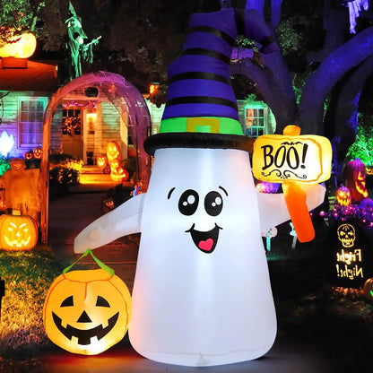 Halloween Inflatable Wizard Ghost with LED Lights