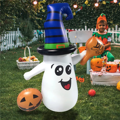 Halloween Inflatable Wizard Ghost with LED Lights