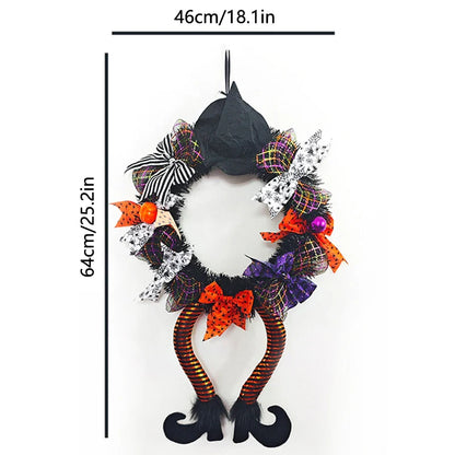 Halloween Witch Hat & Leg Door Wreath