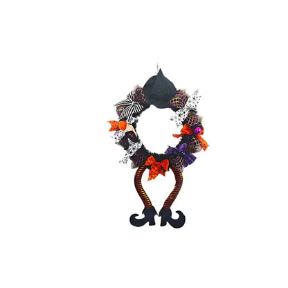 Halloween Witch Hat & Leg Door Wreath