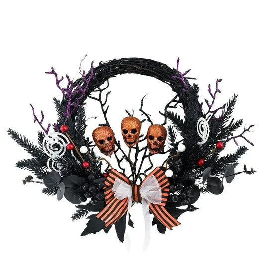 Halloween Skull Wreath for Front Door