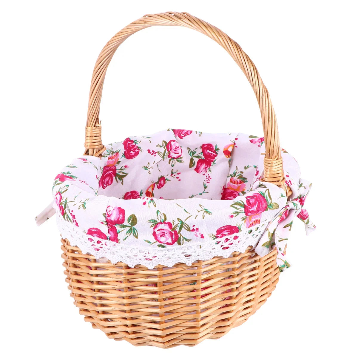 Hand Woven Picnic Basket with Handle