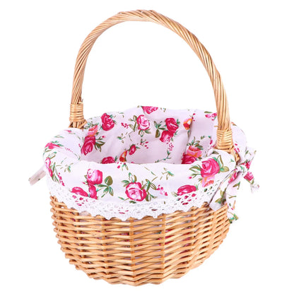 Hand Woven Picnic Basket with Handle